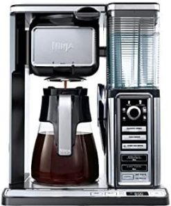 Ninja CF090CO Coffee Bar w/Glass Carafe and Auto-iQ One Touch Intelligence, 19.5 x 10.75 x 16.75, Chrome/Black
