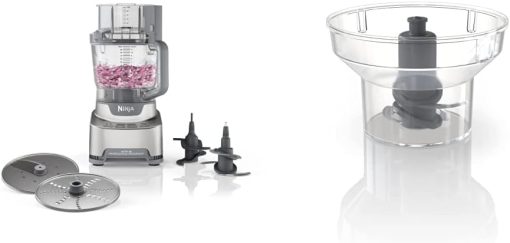 Ninja NF701 Professional XL Food Processor, 1200 Peak-Wattage & Dough. 12-Cup Processor Bowl, Feed Chute/3-Part Pusher, 2 Blades & 2 Discs, Silver & XSKBWLNBWL Professional XL Food Processor - Image 2