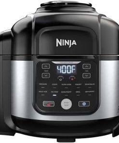 Ninja OS301/FD305CO Foodi 10-in-1 Pressure Cooker and Air Fryer with Nesting Broil Rack, 6.5-Quart Capacity, and a Stainless Finish (Renewed)
