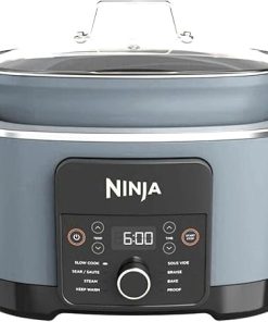 Ninja MC1001 Foodi PossibleCooker PRO 8.5 Quart Multi-Cooker, with 8-in-1 Slow Cooker, Pressure Cooker, Dutch Oven & More, Glass Lid & Integrated Spoon, Nonstick, Oven Safe Pot to 500°F, Sea Salt Grey (Renewed)