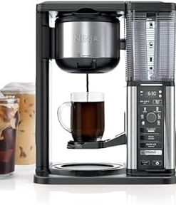 Ninja Specialty Coffee Maker CM400, Removable Water Reservoir, Glass Carafe, Single-Cup Brewing Fold Away Cup Platform