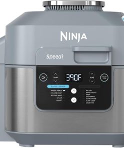 Ninja Speedi Rapid Cooker & Air Fryer, 6-Qt Capacity, 10-in-1 Functions to Steam, Bake, Roast, Sear, Sauté, Slow Cook, Sous Vide & More, 15-Minute Speedi Meals All In One Pot, Sea Salt Gray (Renewed)