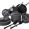 Ninja Pots and Pans Set Non Stick | Extended Life Premium Ceramic Cookware Set | 9-Piece Nonstick | PTFE Free | Oven Safe to 550°F | Induction Compatible | Frying Pan x3 | Cooking Pot x3 | CW99009 3