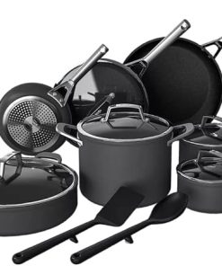 Ninja Foodi NeverStick Premium 14-Piece Cookware Set, Hard-Anodized, Nonstick, Durable & Oven Safe to 500°F, Slate Grey (14 Piece)