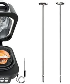 Ninja IG651 Foodi Smart XL Pro 7-in-1 Indoor Grill/Griddle Combo, Black with 120KY300 Foodi Grill Kebab Skewers, 7.25 Inches, Stainless Steel
