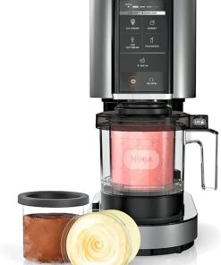 Ninja NC300 CREAMi Ice Cream Maker with (2) Pint Containers & Lids, Silver (Renewed)