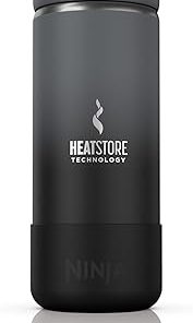 Ninja, Travel Mug, Sip Perfect 16oz, Brings Hot Drinks to Sippable Temperature in Minutes, Stainless Steel, Leak Proof, Dishwasher Safe, Metal Insulated Tumbler, Onyx Black, DW1603BK