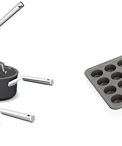 Ninja NeverStick Premium Hard-Anodized 10 Piece Pots & Pans Set & B39010 Foodi NeverStick Premium 10-Piece Bakeware Sheet Set, Oven Safe up to 500⁰F, with (2) Baking Sheets