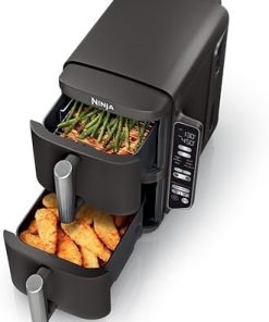 Ninja DoubleStack Air Fryer Oven 2-Basket, 8 QT, DoubleStack Technology Cooks 4 Foods at Once, Space Saving Design, 6-in-1 SL201C (Canadian Version)
