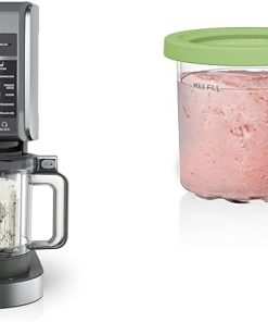 Ninja NC501 CREAMi Deluxe 11-in-1 Ice Cream & Frozen Treat Maker & More, 11 Programs & XSKPLID2CD Pints 2 Pack, Compatible with NC299AMZ & NC300s Series Creami Ice Cream Makers