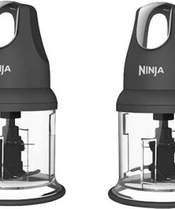 Ninja Food Chopper Express Chop with 200-Watt, 16-Ounce Bowl for Mincing, Chopping, Grinding, Blending and Meal Prep (NJ110GR) (Gray pack of 2)