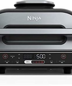 Ninja Foodi 5 In 1 Indoor Grill and Air Fryer with Surround Searing, Removable Grill Gate, Crisper Basket, Cooking Pot, and Smoke Control System