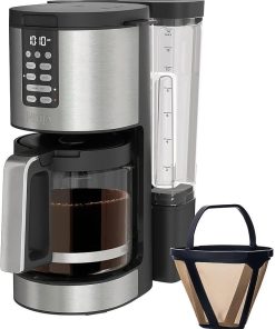 Ninja 14 Cup , Programmable Coffee Maker XL Pro with Permanent Filter, 2 Brew Styles Classic & Rich, 4 Programs Small Batch, Delay Brew, Freshness Timer & Keep Warm, Stainless Steel, DCM201