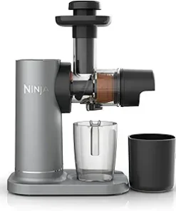 Ninja JC150 NeverClog Cold Press Juicer, Powerful Slow Juicer with Total Pulp Control, Countertop, Electric, 2 Pulp Functions, Dishwasher Safe, 2nd Generation, Silver (Renewed)