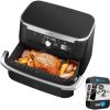 Ninja DZ100 Foodi 4-in-1, 8-qt., 2-Basket Air Fryer with DualZone Technology (Renewed), DZ100 8-qt BLACK 3