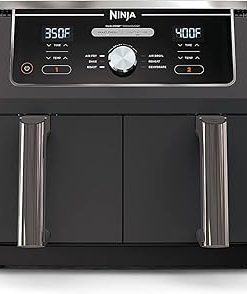 Ninja DZ401 Foodi 6-in-1 10-qt. 2-Basket Air Fryer with DualZone Technology, Grey (Renewed) AD350CO