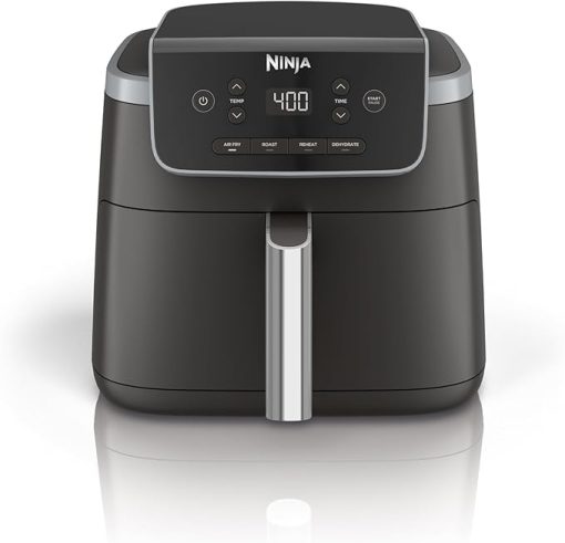 Ninja Air Fryer Pro 4-in-1 Capacity 5 m2 (4.7 Litres) Outdoor Roast, BBQ, Heating, Drainage, BBQ, Air Crisp Technology, Non-stick Basket and Crispy Griddle, Grey