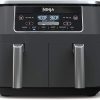 Ninja DZ100 Foodi 4-in-1, 8-qt, 2-Basket Air Fryer with DualZone Technology, Renewed, DZ201, Ninja DZ201– 8-Quart 3