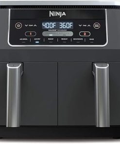 Ninja DZ201 Foodi 8 Quart 6-in-1 DualZone 2-Basket Air Fryer with 2 Independent Frying Baskets, Match Cook & Smart Finish to Roast, Broil, Dehydrate & More for Quick, Easy Meals, Grey