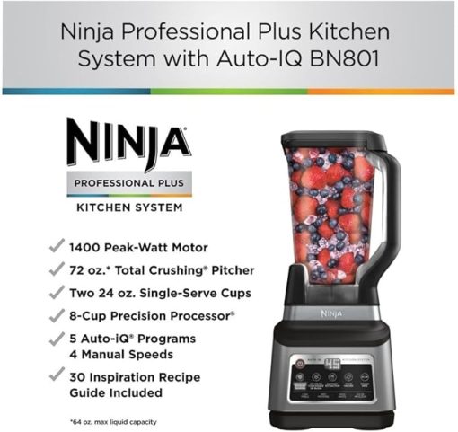 Ninja BN801 Professional Plus Kitchen System with Auto IQ, 1400 Wp - Gray (Renewed) - Image 2
