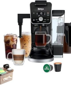 Ninja CFP451A Dualbrew Specialty Coffee Maker, Single-Serve Pods & Grounds, 4 Brew Styles, Build-In Fold Away Frother, 70-oz Extra Large Water Reservoir, Self-Clean, Dishwasher Safe, Tissue Box,Black