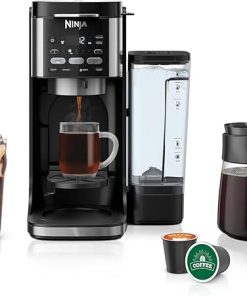 Ninja CFP101 DualBrew Hot & Iced Coffee Maker, Single-Serve, Compatible with K-Cups & 12-Cup Drip Coffee Maker, Black (Renewed)