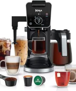 Ninja CFP301 DualBrew Pro Specialty 12-Cup Drip Maker with Glass Carafe, Single-Serve for Coffee Pods or Grounds, with 4 Brew Styles, Frother & Separate Hot Water System, Black