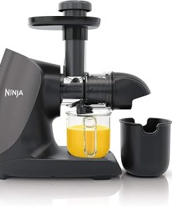 Ninja JC101 Cold Press Pro Compact Powerful Slow Juicer with Total Pulp Control & Easy Clean, Graphite (Renewed), BLACK, 13.78 in Lx6.89 in Wx14.17 in H