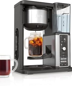 Ninja CM371 Hot & Iced XL Coffee Maker with Rapid Cold Brew, 4 Brew Styles, 8 Sizes Small Cup to Travel Mug, Single-Serve and 12-Cup Carafe, Permanent Filter, Removable Reservoir, Black (Renewed)