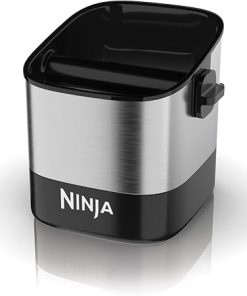 Ninja Luxe Café Knock Box, Accessories for Espresso Machine, Easy & Mess-Free Puck Disposal, Coffee & Espresso Grounds, Non-slip Base, Removable Bar, Holds 10 Double Shot Pucks, XSKKNOCKBOX