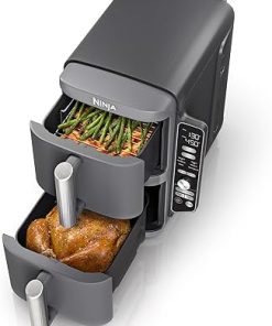 Ninja DoubleStack XL 2-Basket Air Fryer, Smart Cook System, DoubleStack Technology Cooks 4 Foods at Once, 10 QT, 6-in-1, Air Fry, Broil, Bake, Easy Meals, Easy Clean,Grey, SL401 (Renewed)
