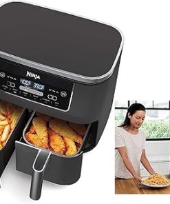 Ninja DZ100 Foodi 4-in-1, 8-qt., 2-Basket Air Fryer with DualZone Technology, DZ100 8-qt BLACK
