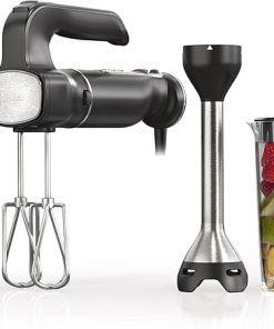 Ninja CI101 Foodi Power Mixer System, 750-Peak-Watt Immersion Blender and Hand Mixer, EasyGlide Beaters, Whisk, 3-Cup Blending Vessel, Black (Renewed)