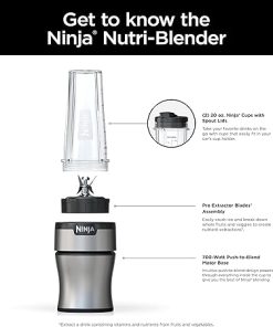 Ninja BN300C, Personal Nutri-Blender With Ice-Crushing Technology, Black/Silver, 700W 2