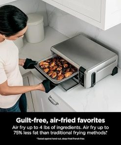 Ninja SP080 Foodi Digital Air Fry Countertop Oven with 6-in-1 Functionality, Flip Up & Away Capability for Storage Space, with Air Fry Basket, Wire Rack, Sheet Pan & Crumb Tray, Silver (Renewed) 2