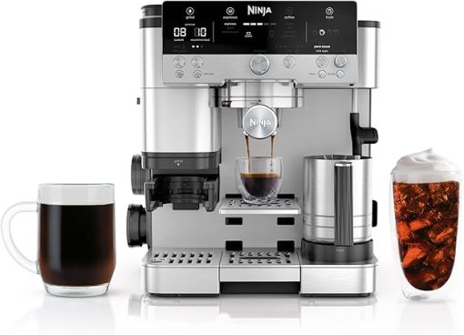 Ninja Luxe Café Premier Series, Espresso Machine, Drip & Cold Brew Coffee Maker, Built-in Grinder, Assisted Handling, Hands-free Frother, Dairy or Non-Dairy