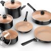 Ninja Pots and Pans Set Non Stick | Extended Life Select Ceramic Cookware Set | 10-Piece Nonstick | PFOA Free | Oven Safe to 350°F | Induction Compatible | CK89010BF