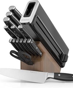 Ninja K52015 Foodi NeverDull 15 Piece Premium Knife System, Wood Series Block, German Stainless Steel & C39600 Foodi NeverStick Premium Hard-Anodized 13-Piece Cookware Set, Grey 2