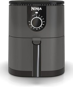 Ninja AF080 Mini Air Fryer, 2 Quarts Capacity, Compact, Nonstick, with Quick Set Timer, Grey