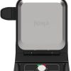 Ninja BW1001 NeverStick PRO Belgian Waffle Maker, Vertical Design, 5 Shade Settings, with Precision-Pour Cup & Chef-curated Recipe Guide, Black & Silver 3