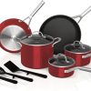 Ninja C29500 Foodi NeverStick Vivid 10-Piece Cookware Set with Lids, Nonstick, Durable & Oven Safe to 400°F, Cool-Touch Handles, Crimson Red 3