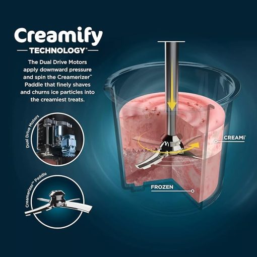 SharkNinja NC301 CREAMi 7-In-1 Ice Cream Maker with 7 Custom Frozen Treat Modes and Easy 3-Step Treat Preparation, Cloud Silver (Renewed) - Image 2