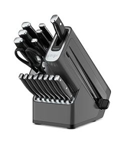 Ninja K32017 Foodi NeverDull Premium Knife System, 17 Piece Knife Block Set with Built-in Sharpener, German Stainless Steel Knives, Black