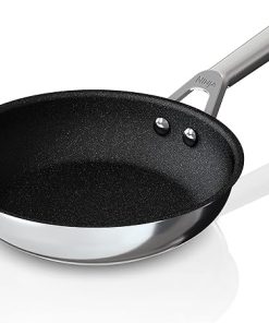 Ninja C60020 Foodi NeverStick Stainless 8-Inch Fry Pan, Polished Stainless-Steel Exterior, Nonstick, Durable & Oven Safe to 500°F, Silver