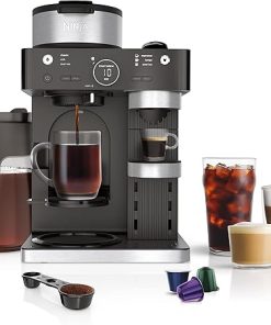 Ninja Espresso & Coffee Maker & Barista System, 3 Espresso Brew Styles, Single-Serve Coffee & Nespresso Capsule Compatible, Built-in Frother, Espresso, Cappuccino & Latte Maker, Black, CFN601
