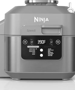Ninja SF301 Speedi Rapid Cooker & Air Fryer, 6-Quart Capacity, 12-in-1 Functions to Steam, Bake, Roast, Sear, Sauté, Slow Cook, Sous Vide & More, 15-Minute Speedi Meals All In One Pot, Sea Salt Gray