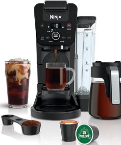 Ninja CFP201 DualBrew System 12-Cup Coffee Maker, Single-Serve for Grounds & K-Cup Pod Compatible, 3 Brew Styles, 60-oz. Water Reservoir & Carafe, Black