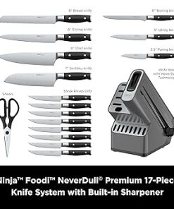 Ninja K32017 Foodi NeverDull Premium Knife System, 17 Piece Knife Block Set with Built-in Sharpener, German Stainless Steel Knives, Black 2