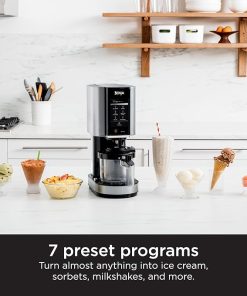 Ninja NC301 CREAMi Ice Cream Maker, for Gelato, Mix-ins, Milkshakes, Sorbet, Smoothie Bowls & More, 7 One-Touch Programs, with (2) Pint Containers & Lids, Compact Size, Perfect for Kids, Silver 2