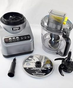 Ninja BN600 Professional Plus Food Processor, 850 Watts, 3 Functions for Chopping, Slicing & Dough with 9-Cup Processor Bowl, 3 Blades, Food Chute & Pusher, Silver (Renewed)